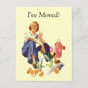 Dama de jardín de flores de postales retro que me 