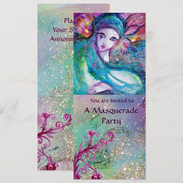 DAMA DE LA MÁSCARA AZUL Programa de la fiesta de m (Anverso / Reverso)