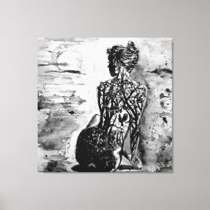 Dama de la Naturaleza Impresión en Lienzo Pintura 