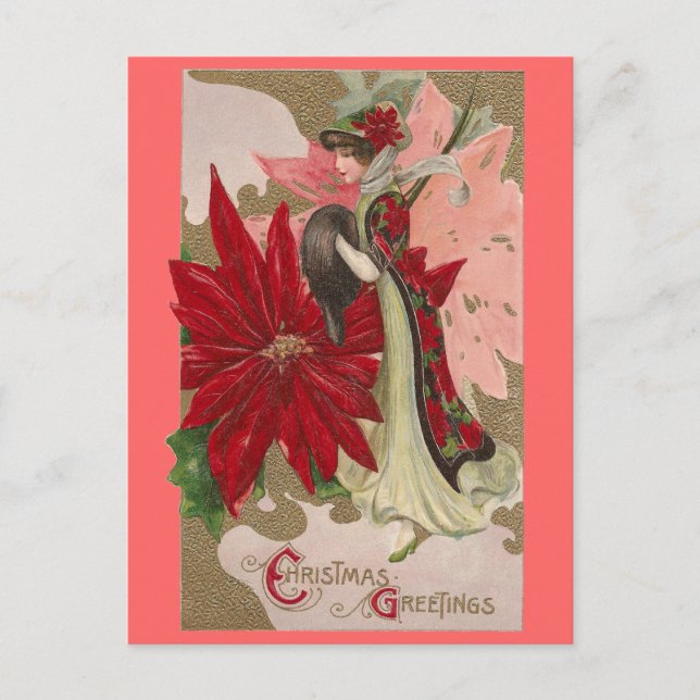 Dama de la Navidad de la Vieja Poinsettias (Anverso)