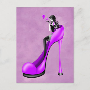 Dama de moda en Stiletto Tarjeta postal
