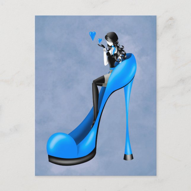 Dama de moda en Stiletto  Tarjeta postal (Anverso)