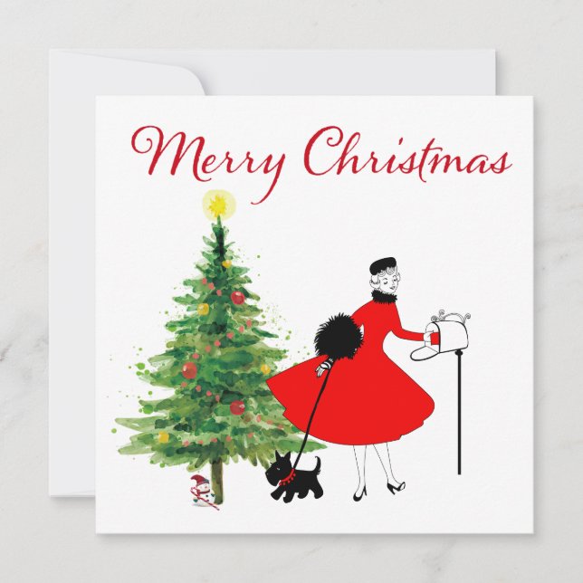 Dama de Navidad de 1950 con perro (Anverso)