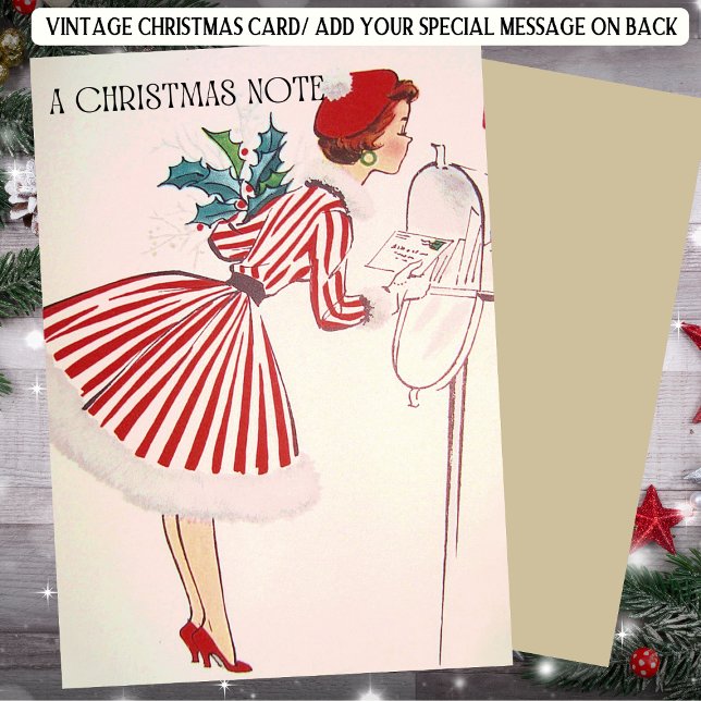 Dama de Rojo Retro de Navidad con (Subido por el creador)