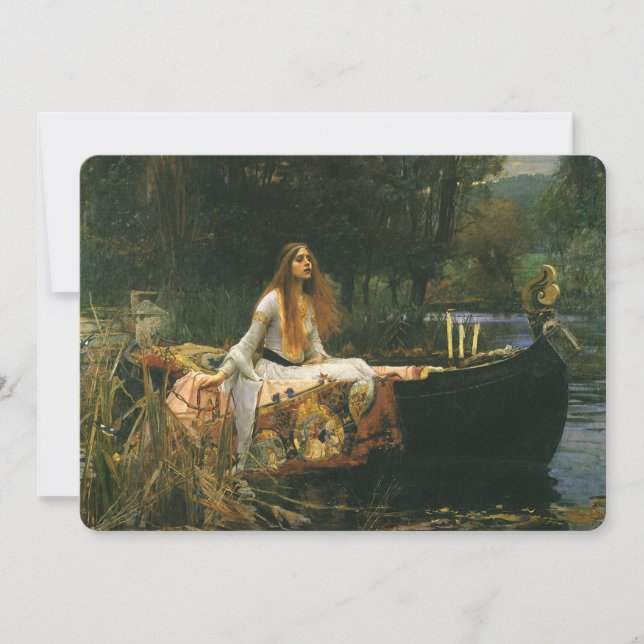 Dama de Shalott en barco por John William Waterhou (Anverso)