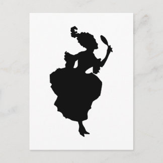 Dama de silueta con postal espejo