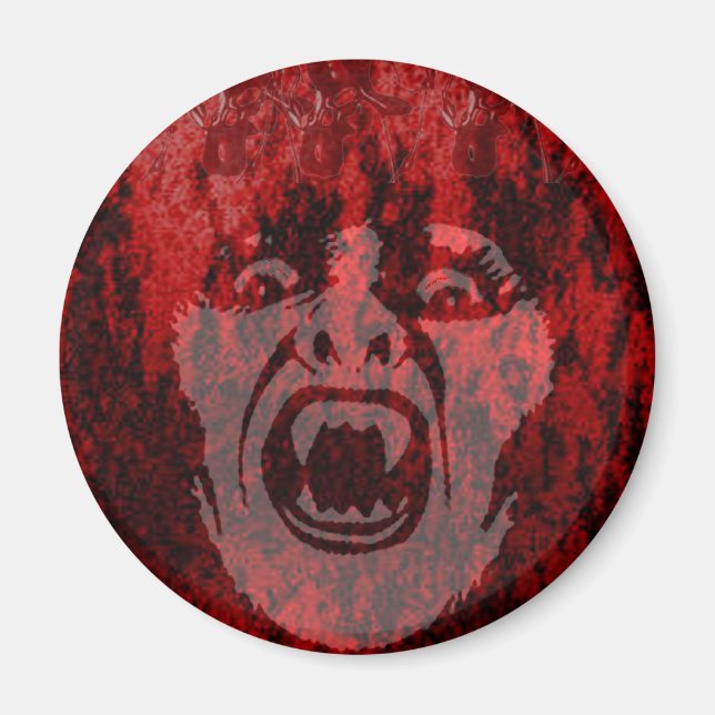 Dama de vampiro aterradora en imán de sangre (Frente)