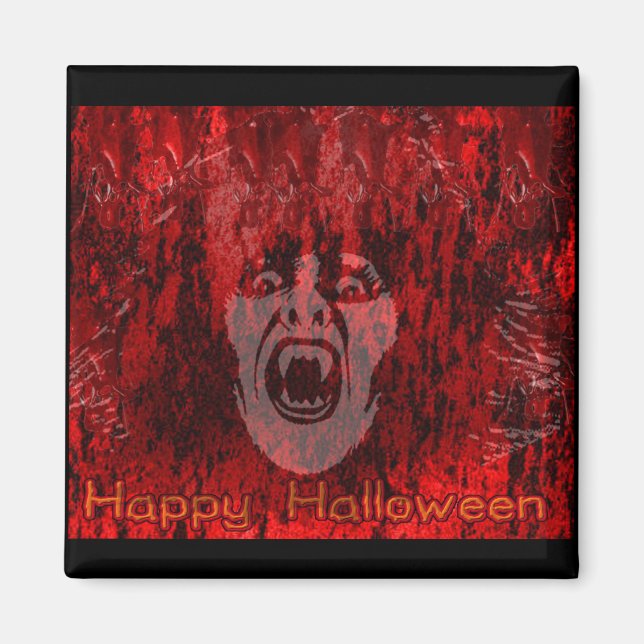 Dama de vampiro aterradora en imán de sangre (Frente)