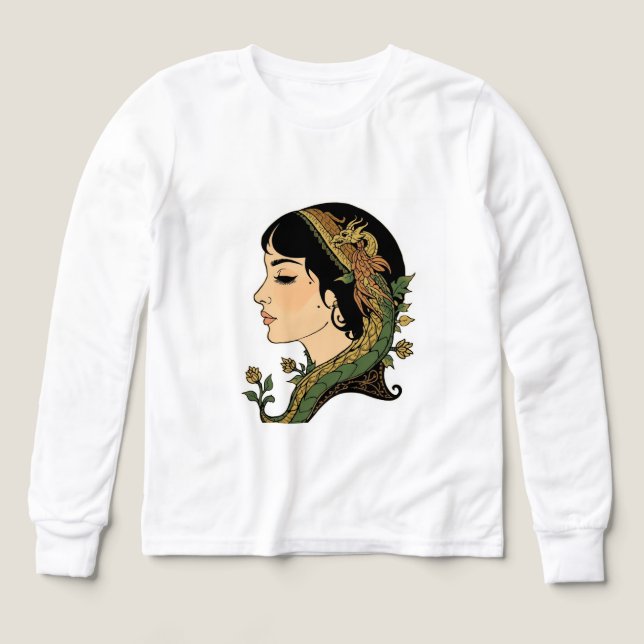 Dama del Cabello de Dragón | Diseño de Sudadera co (Diseño frontal)