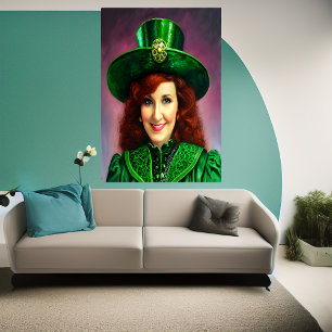 Dama del Día de San Patricio en verde   Arte IA