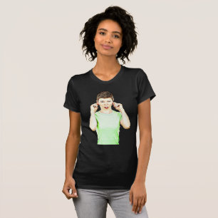 Dama Divertida Haciendo Caras Camiseta Humorística