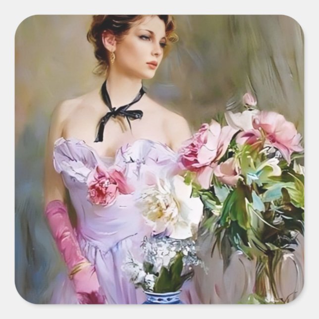 Dama dulce Pegatina (Anverso)