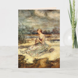 DAMA EN EL CAMPO BLANCO TARJETA DE TODA OCASIÓN