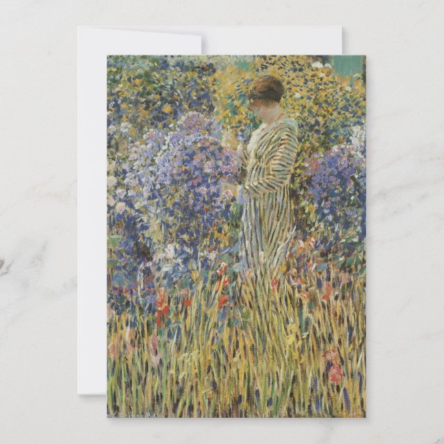 Dama en un jardín de Frederick Frieseke, Bella Art (Anverso)