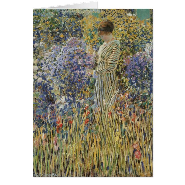 Dama en un jardín de Frederick Frieseke, Bella Art (Frente)
