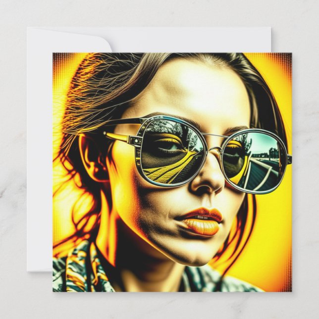 Dama Guay en Gafas de Sol Reflexión de una Carrete (Anverso)