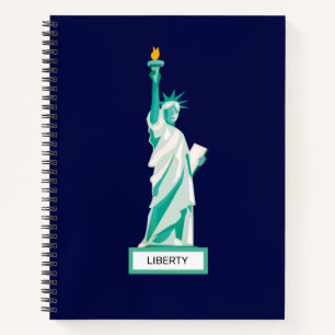 Dama Libertad en cuaderno azul marino