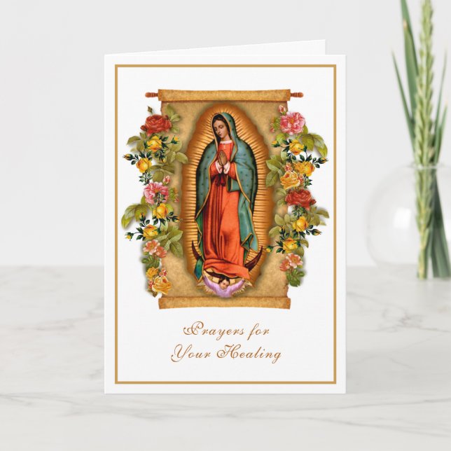 Dama religiosa de Guadalupe para tarjeta de curaci (Anverso)