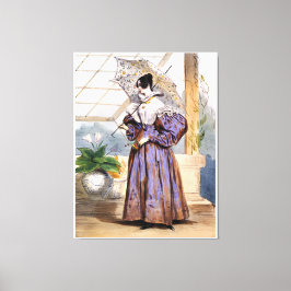 Dama victoriana con Parasol - Elegante arte de jar