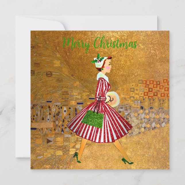 Dama vintage de Navidad en oro   (Anverso)