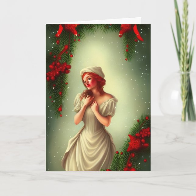 Dama Vintage Retro Navidad (Anverso)