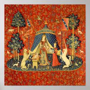 Dama y el Tapiz Medieval del Unicornio Arte