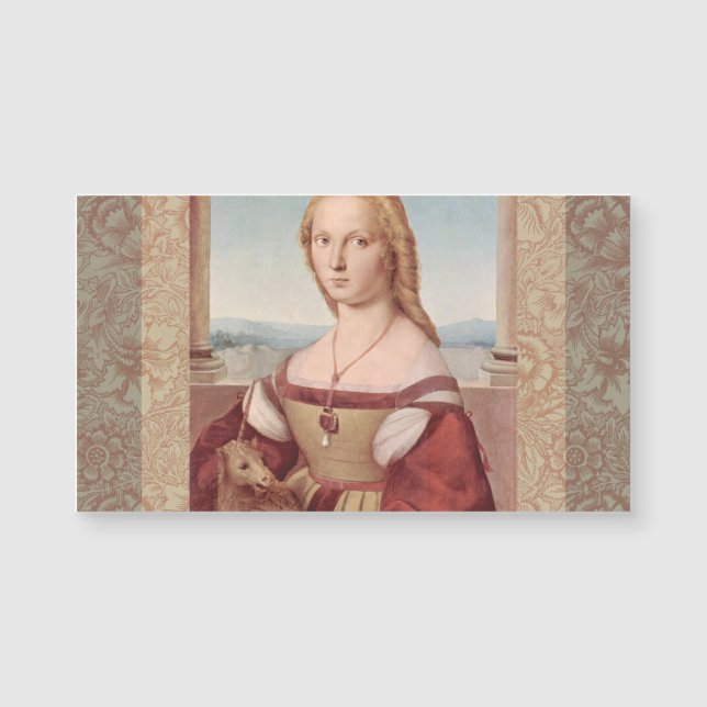 Dama y el unicornio arte clásico de Raphael (Anverso)