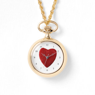 Damas áureas reloj de pulsera con corazón