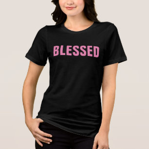 DAMAS BENDECIDAS CAMISETAS DE COLOR negro y rosa