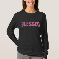 DAMAS BENDECIDAS CAMISETAS DE COLOR negro y rosa