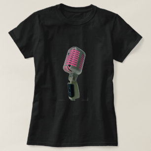 Damas - Camiseta De Micrófono Rosa