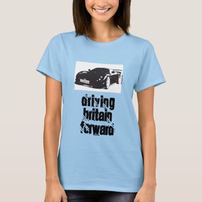 Damas camisetas conduciendo-britain-forward (Anverso)
