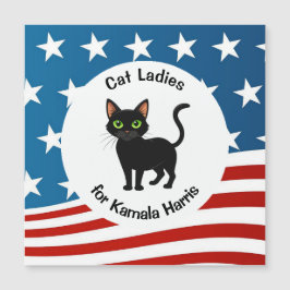 Damas de gato para Kamala Diseño Tarjeta Magnética