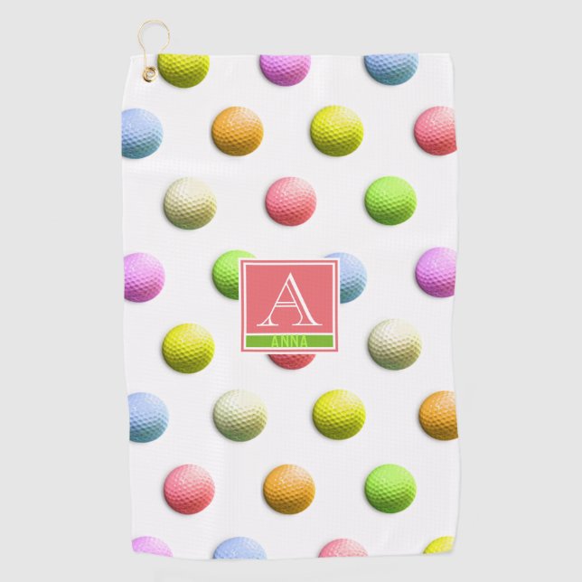 Damas de golf Monogramadas Regalos de golf Toalla  (Anverso)