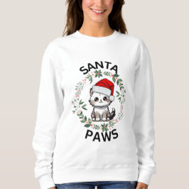 Damas de los sudaderas de los navidades - Gato de 