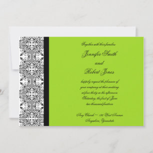 Damas de luz en la invitación a la boda verde anim