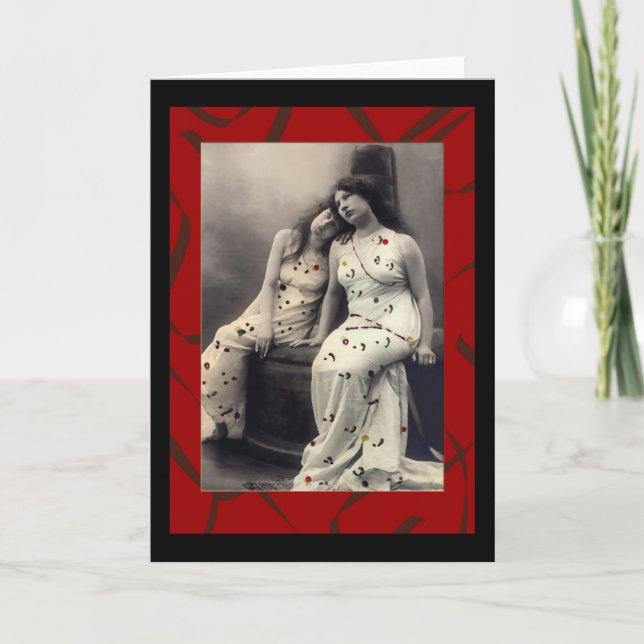 Damas de pelo largo con tarjetas de notas victoria (Anverso)