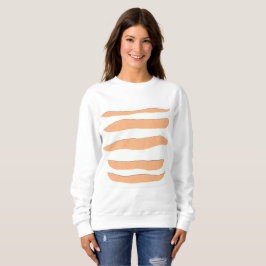Damas de sudadera blanca con franjas de tigre Nara
