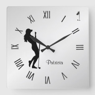 Damas Golfer Reloj de pared personal