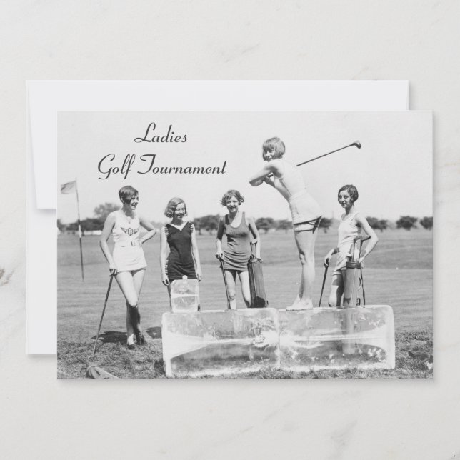 ¡Damas Golfiando Con HIELO! Invitaciones a torneos (Anverso)