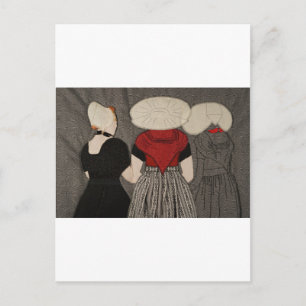 Damas holandesas con ropa tradicional - postal
