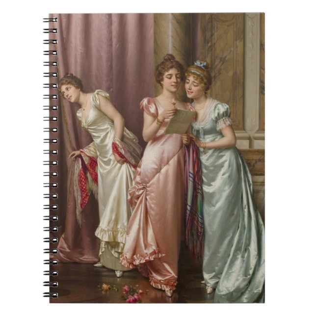 Damas Reggianini leyendo un cuaderno de cartas (Frente)