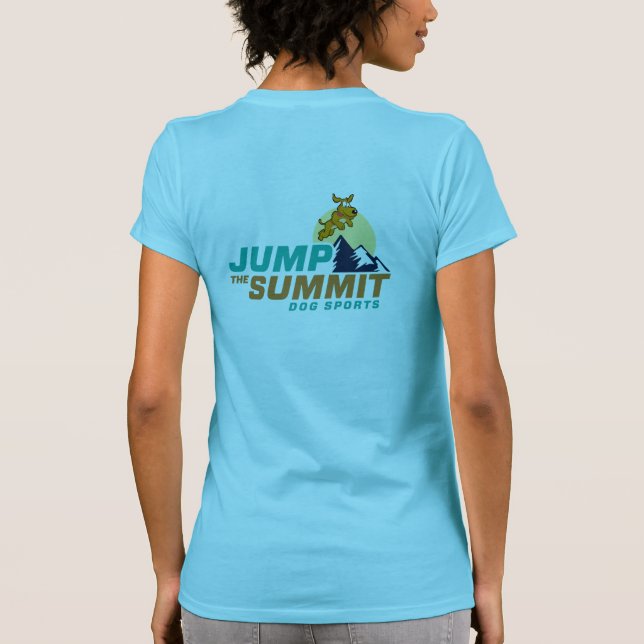 Damas Verde azuladas saltan la camiseta de la cumb (Reverso)