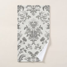 Damascado Floral Victoriano Blanco Vintage