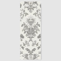 Damascado Victoriano Floral Blanco Gris Vintage