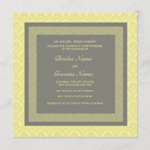 Damasco Amarillo Invitación a la Boda