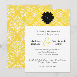 Damasco Amarillo - Invitación de Boda