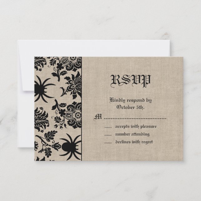 Damasco araña en Burlap RSVP (Anverso)