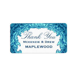 Damasco Azul Gracias Pegatina B451