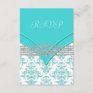 Damasco azul verde azulado RSVP